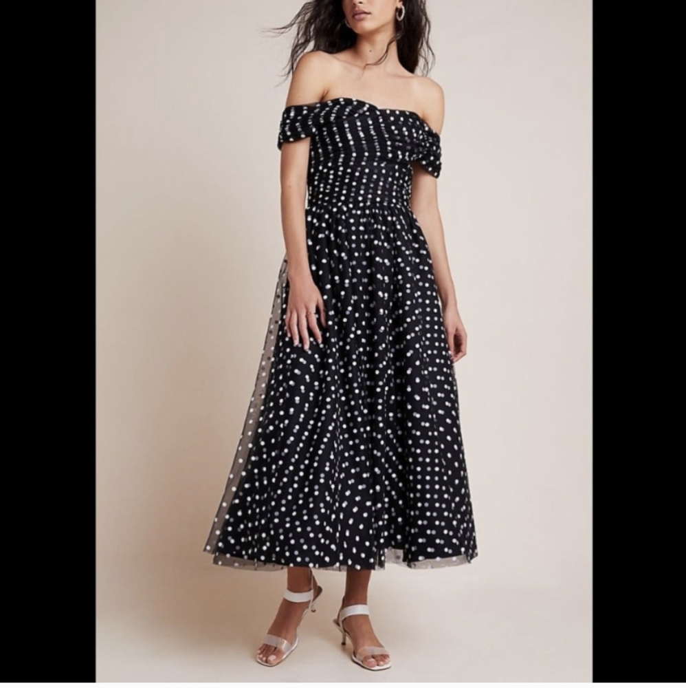 Shoshanna Pola Dot Tulle Dress